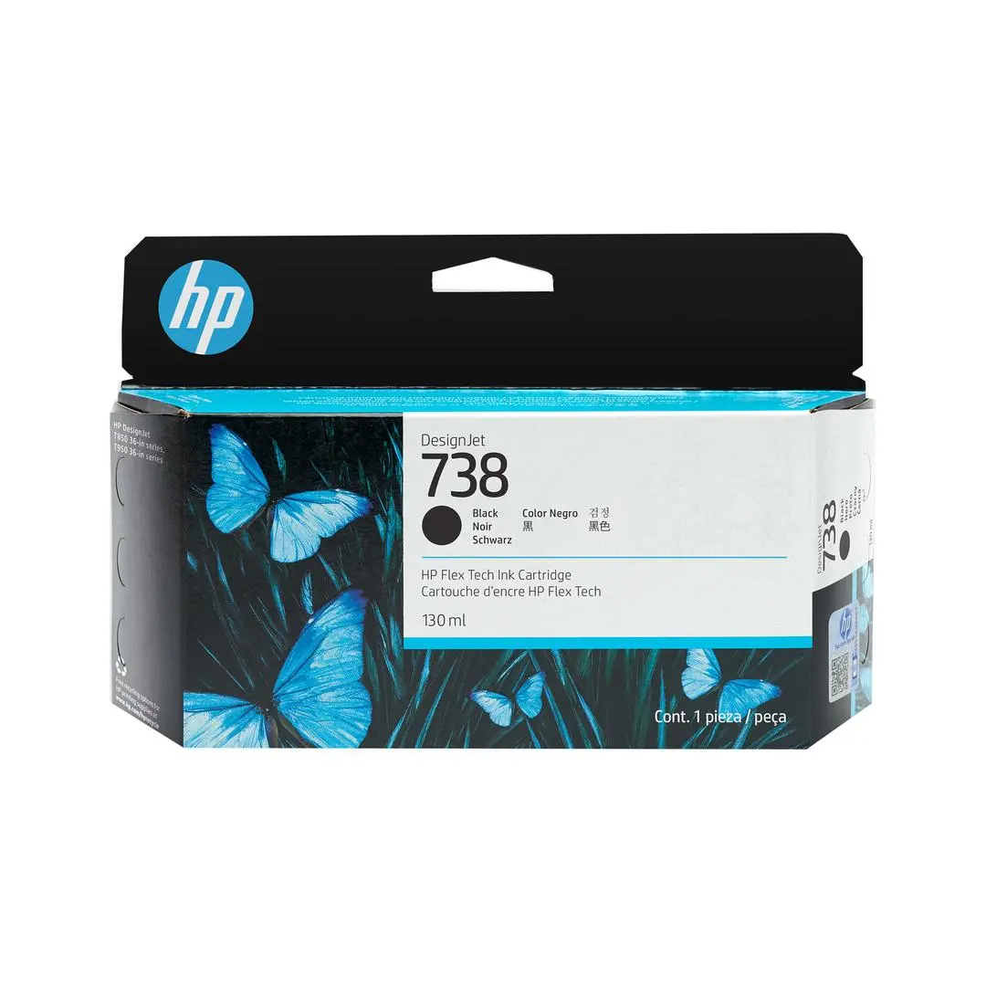 HP - 738 130-ML BLACK DESIGNJET INK CARTRIDGE SUPL