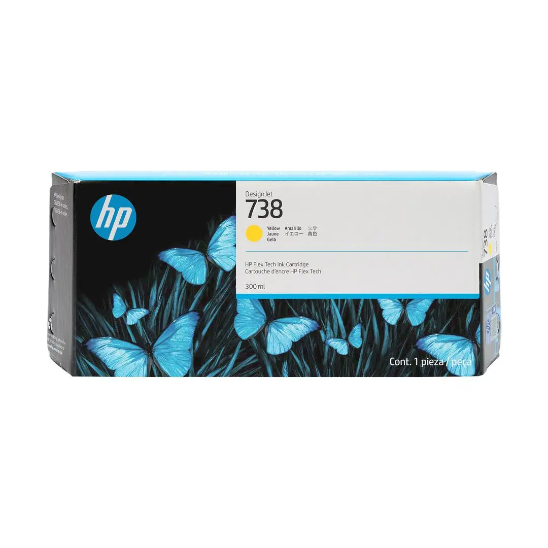 HP - 738 300-ML YELLOW DESIGNJET INK CARTRIDGE SUPL