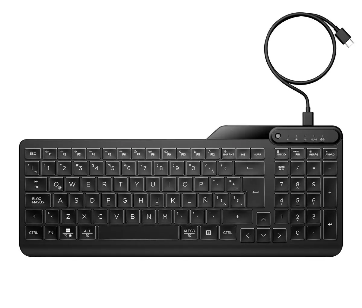HP - 405 Multi-Device Backlit Wired Keyboard (ML)
