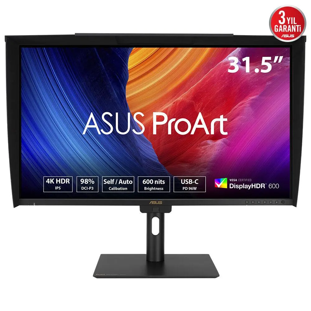 ASUS - ProArt Display PA32UCE 31.5inch IPS WLED UHD 16:9 60Hz 600cd/m2 5ms 2xHDMI 2xDP USB Hub: 2xUSB 3.2 G1 Type-A USB 3.2 G1 Type-C