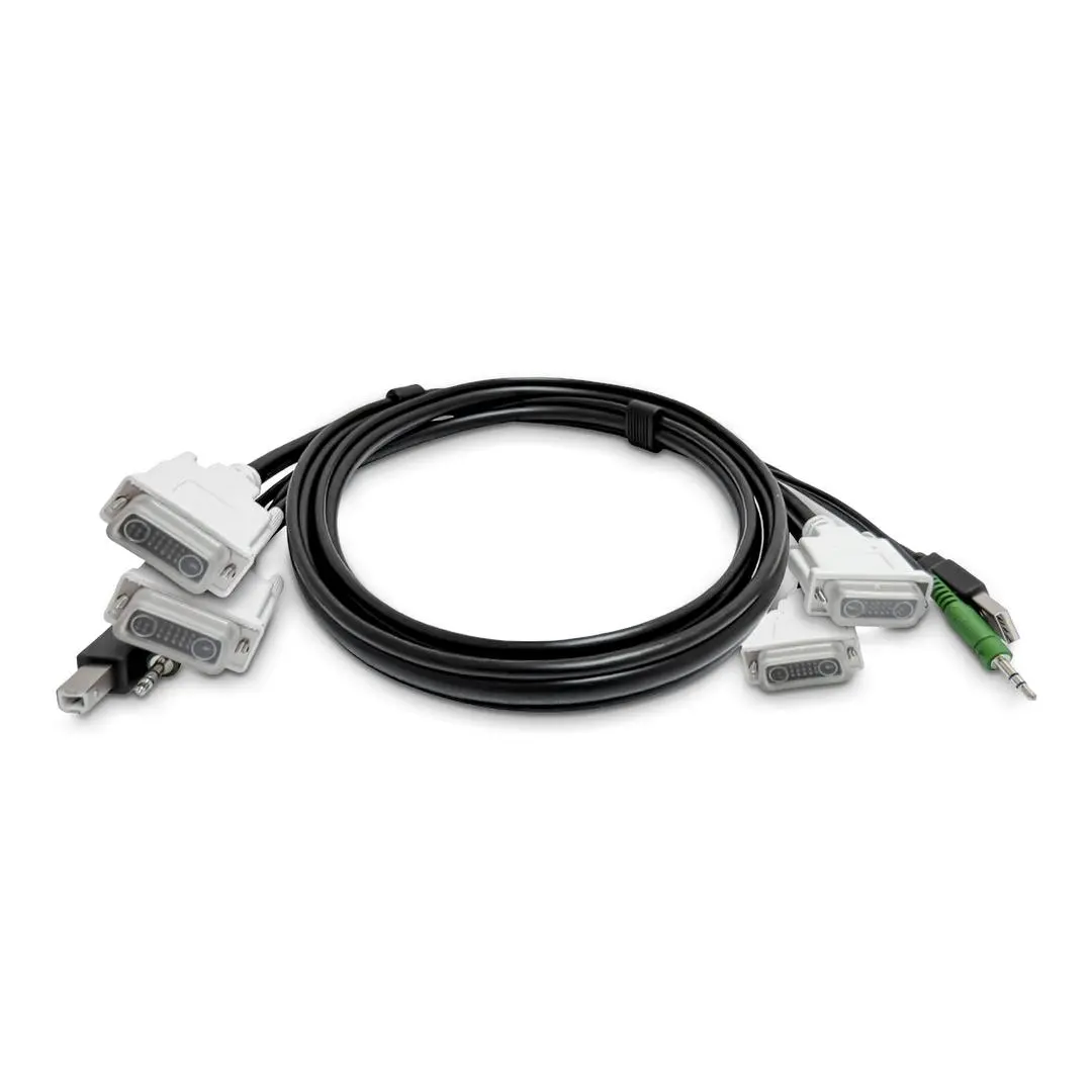 StarTech - Dual-DVI KVM Cable USB 2.0 3.5mm TAA
