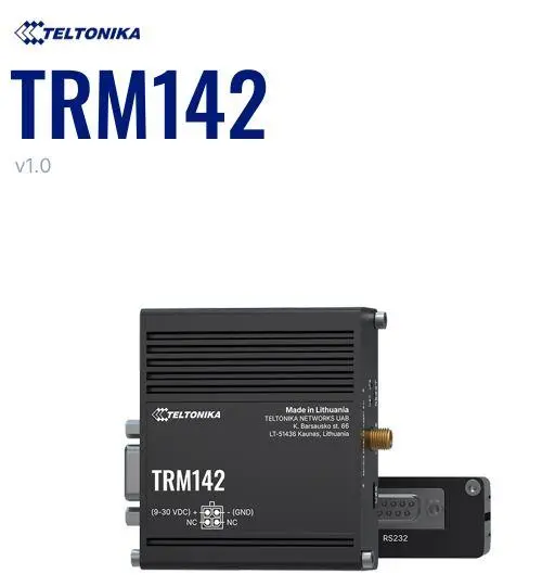 TELTONIKA - TRM142 industrielt modem 1 eth, 1 SIM, Cat4 LTE, DB9 RS232, USB