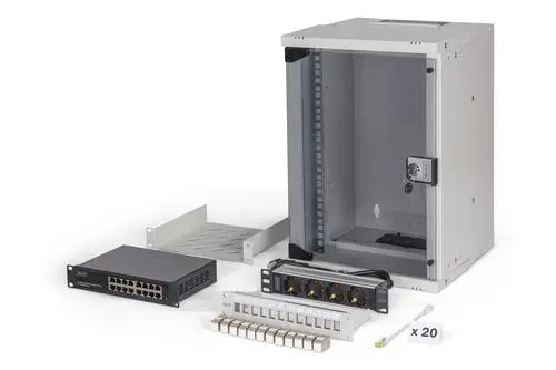 Digitus - 10 network bundle 9U cabinet and equipment gr SOHO Pro version unmounted NS