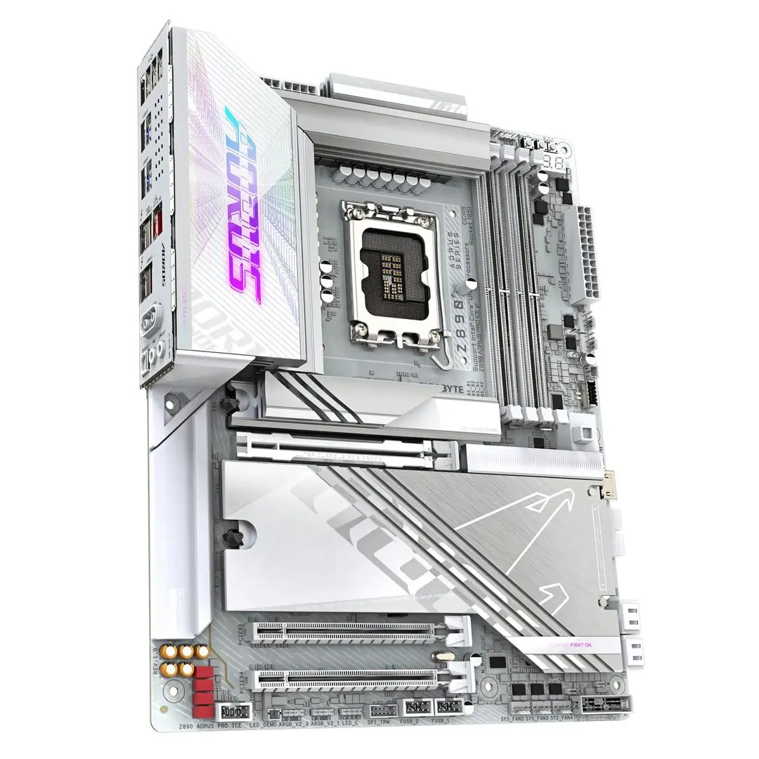 GIGABYTE - Z890 AORUS PRO ICE Hovedkort LGA 1851, mATX, DDR5, 1x PCI-Express 5.0, 2x M.2