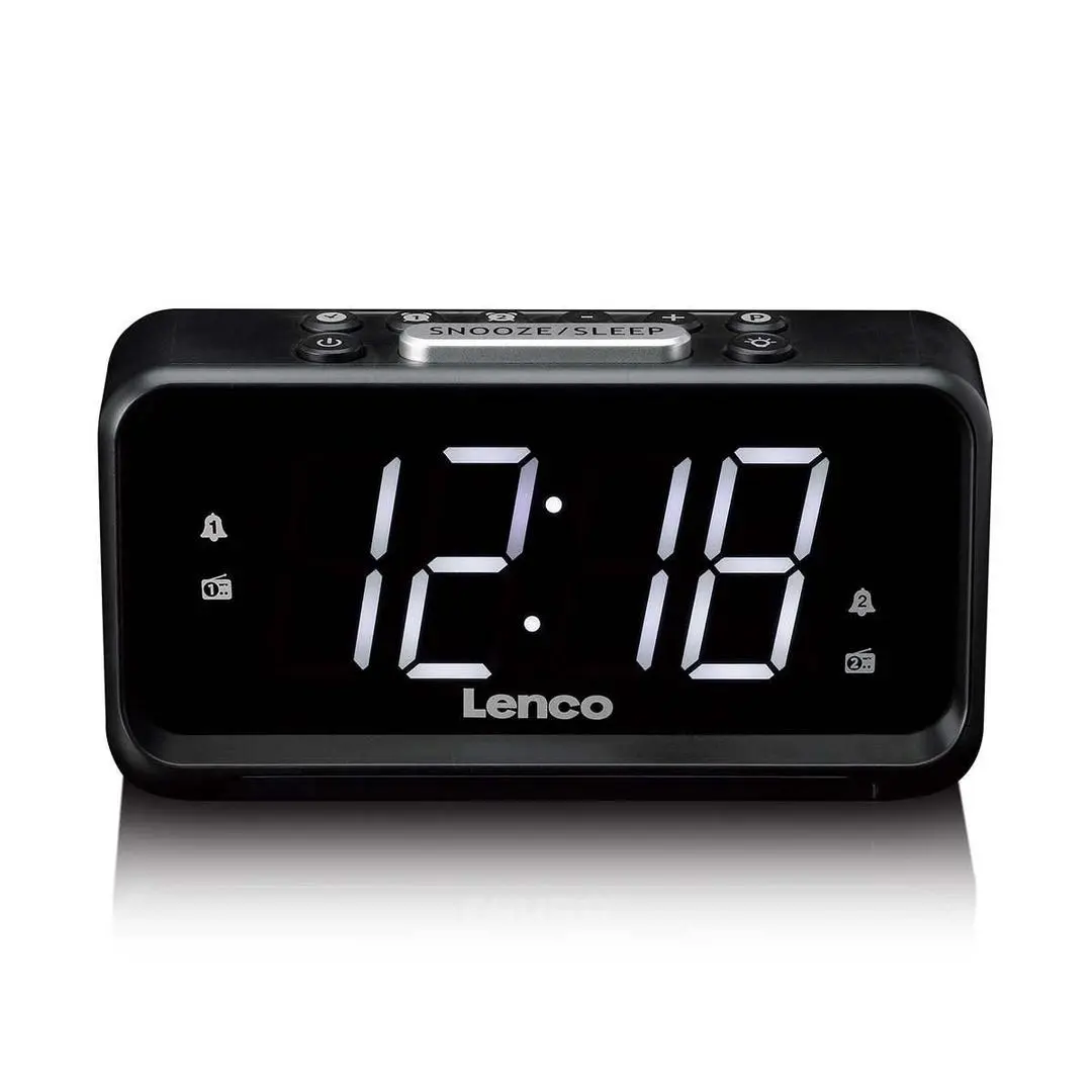Lenco - Radio Clock Analog Black