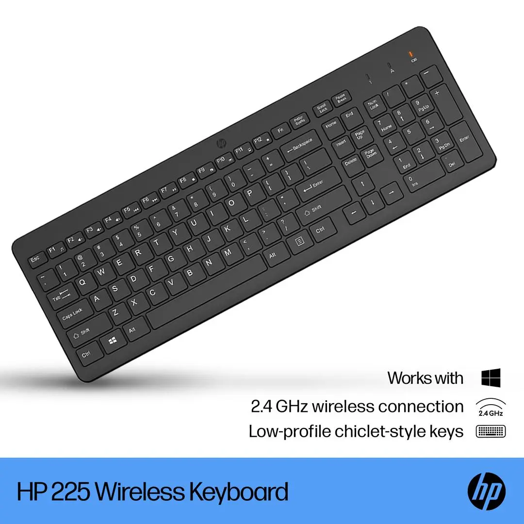 HP - 225 - tastatur - 2.5-zone layout - Pan Nordic - svart Inn-enhet
