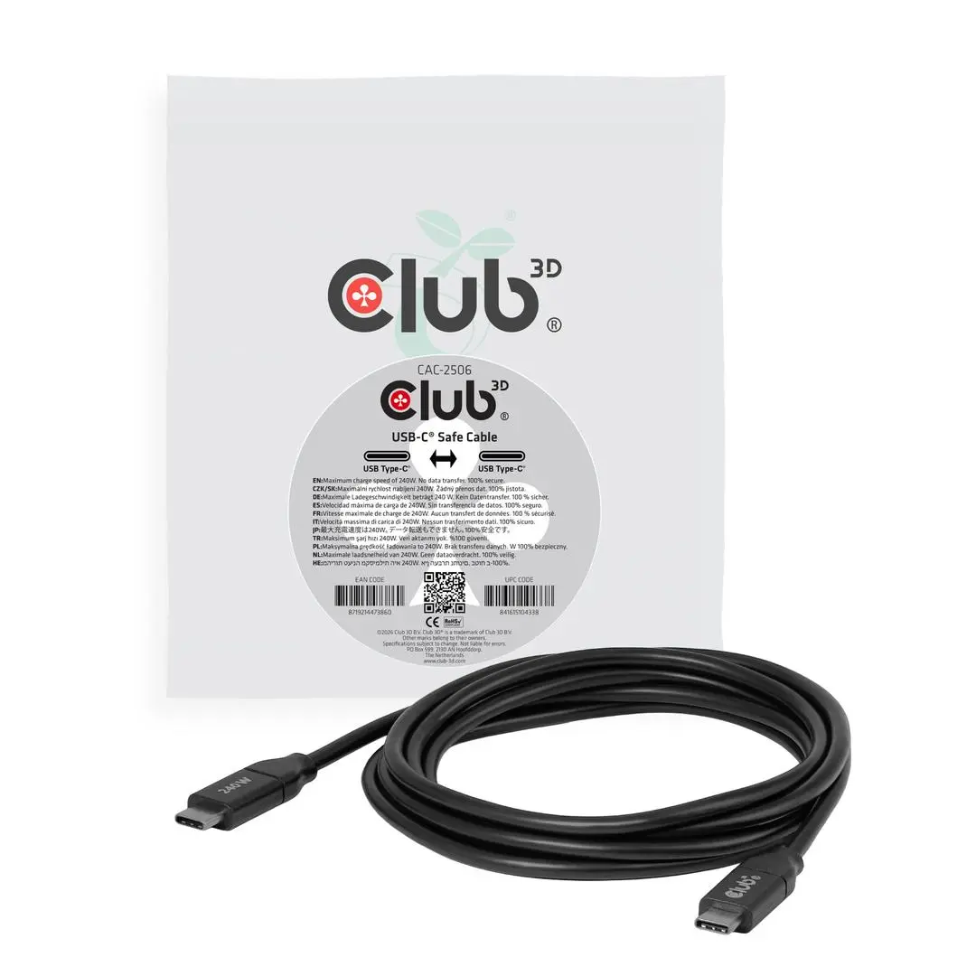 Club 3D - Usb-C® Safe Cable 240W No