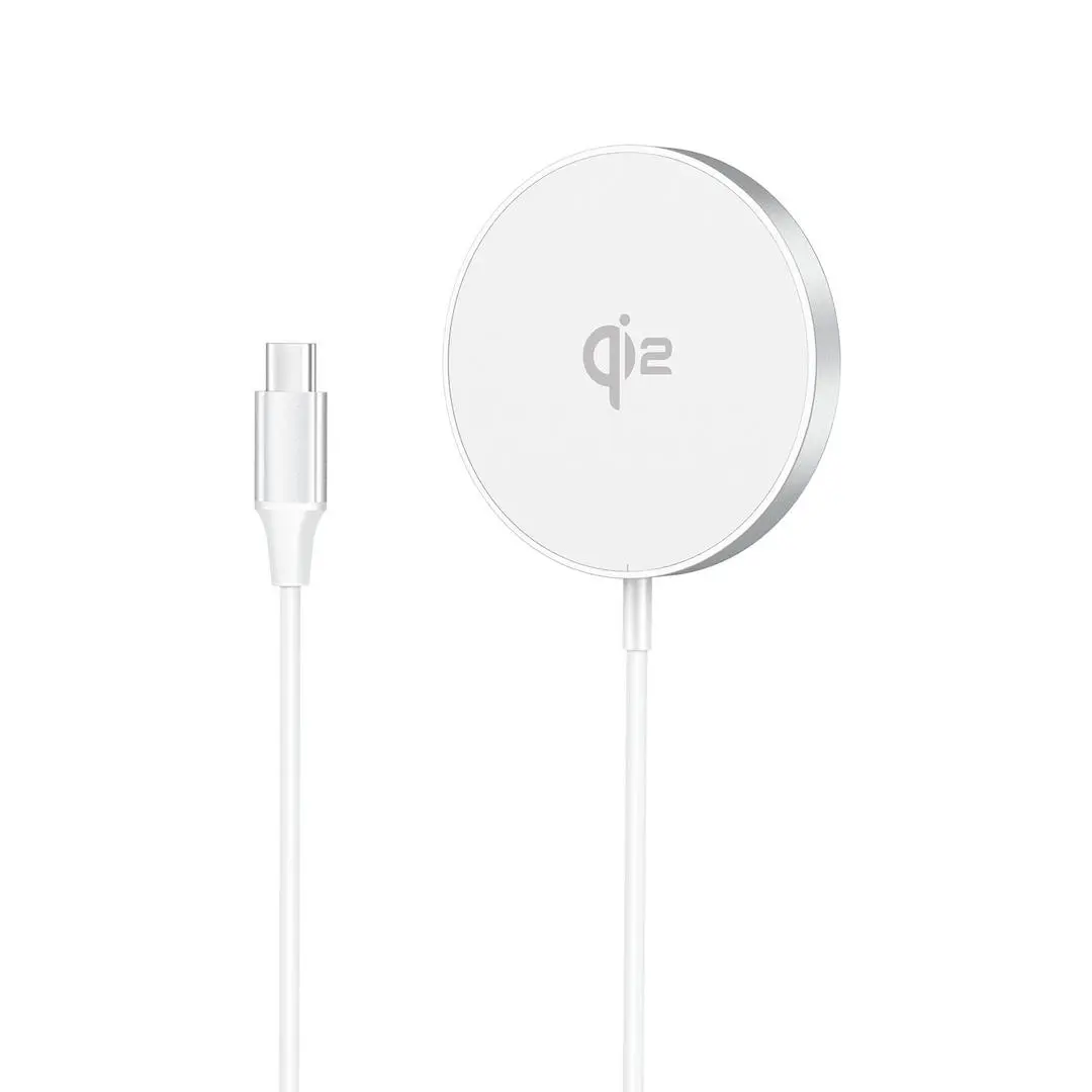 GEAR - Wireless Qi2 Charger Fast Charging 15W Silver/Aluminum