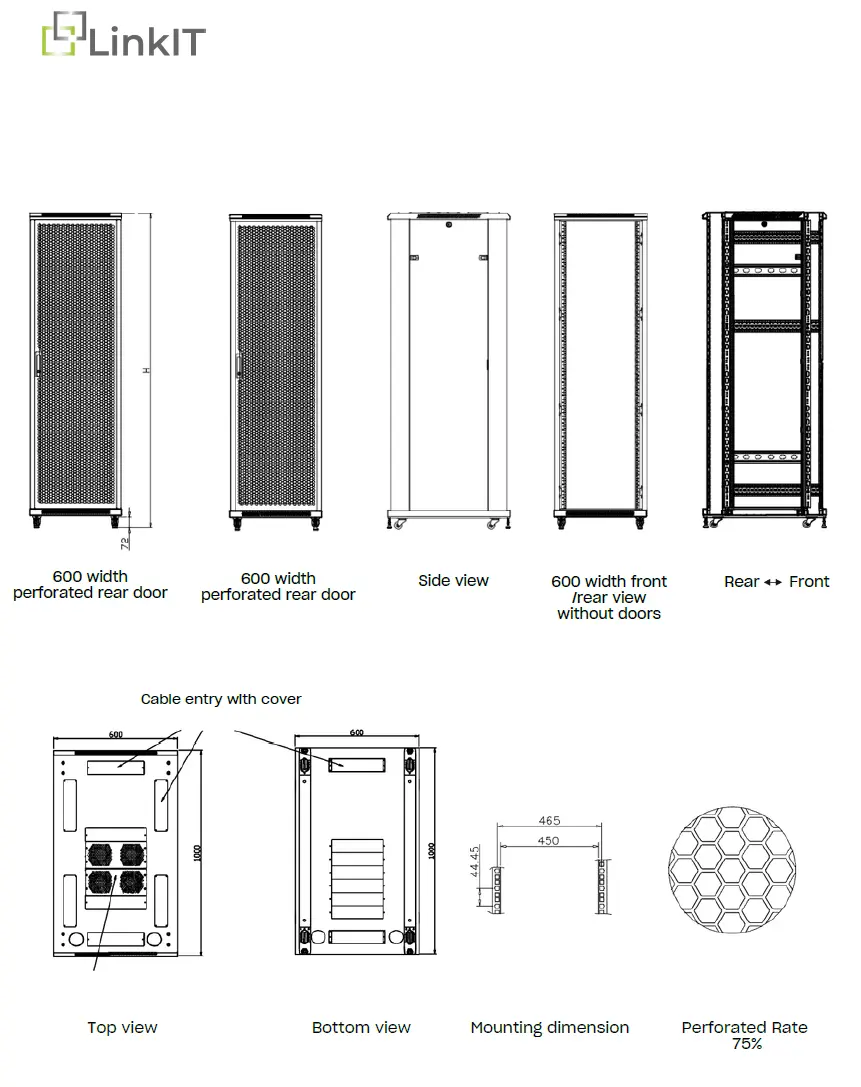 LinkIT - Server cabinet 12U black