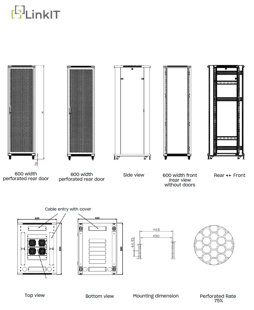 LinkIT - Server cabinet 22U black
