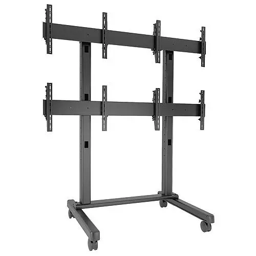 Chief - Fusion Large 2x2 Freestanding Video Wall Mobile TV Cart for Displays 42-50" - Black vogn - for 4 LCD-skjermer - svart