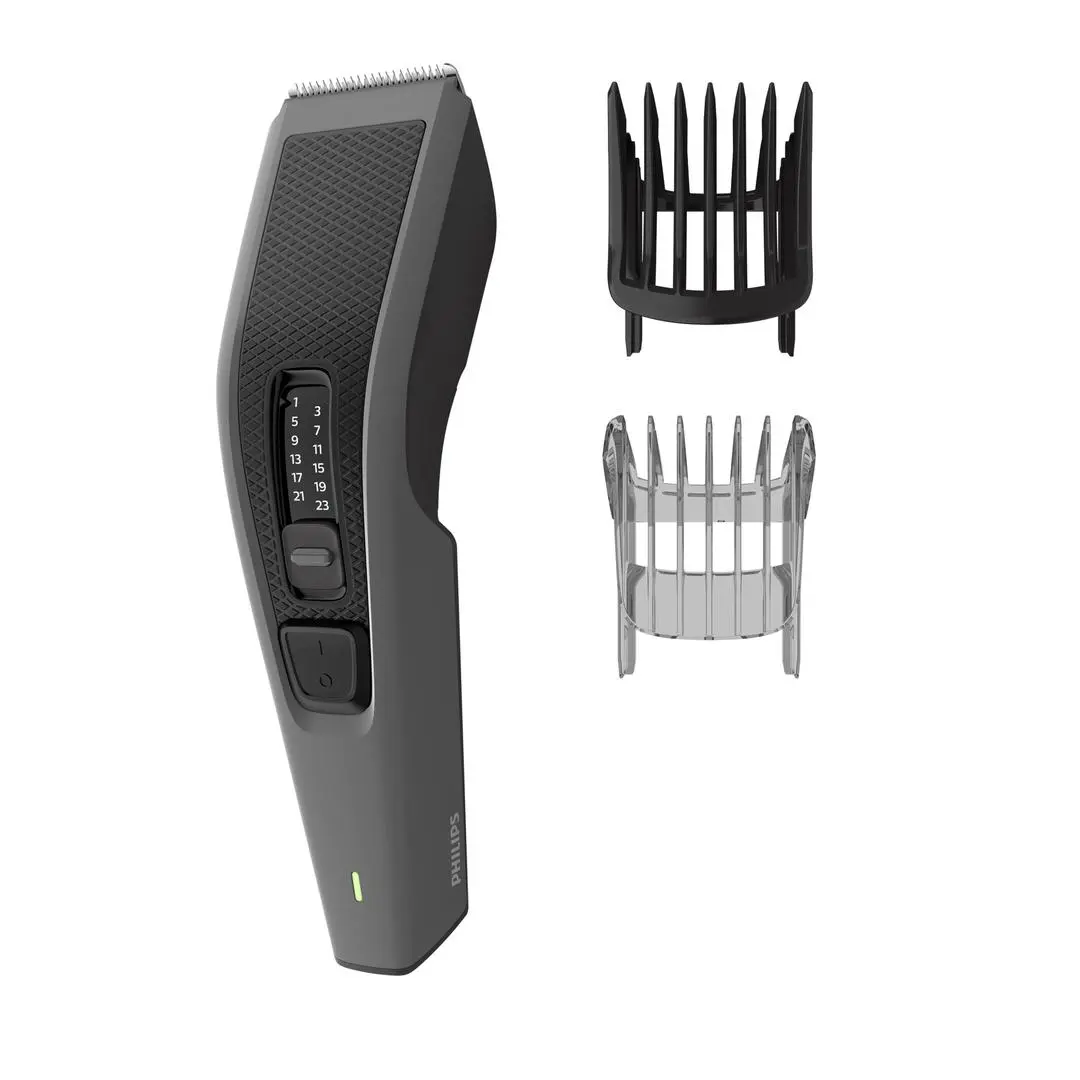 Philips - Hårklipper Series 3000 HC3525/15 13 lengdeinnstillinger 45 minutter trådløs bruk/8 timers lading, sort/grå