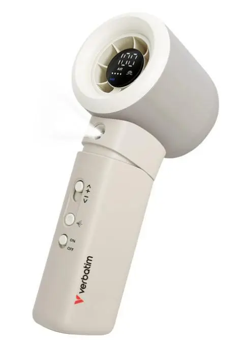 Verbatim - Cool 'n' Go Aqua Breeze Handheld Fan White/Silver