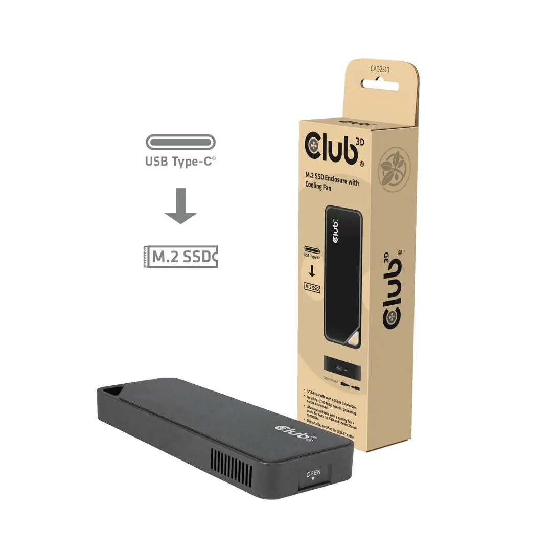 Club 3D - SSD Gehäuse M.2 mit Lüfter USB4, NVMe retail
