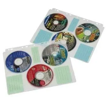 Hama - 1x10 CD-ROM-Index-Hüllen transparent-weiss 49835