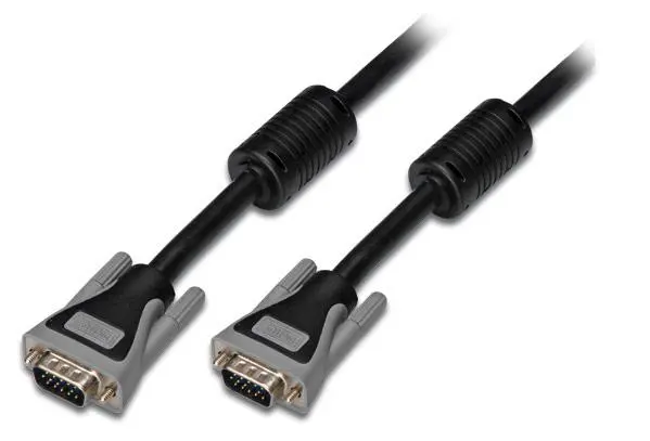 LinkIT - SVGA/XGA kabel han/han, svart, 3 meter Uten pinne 9, Ferritkjerne i begge ender