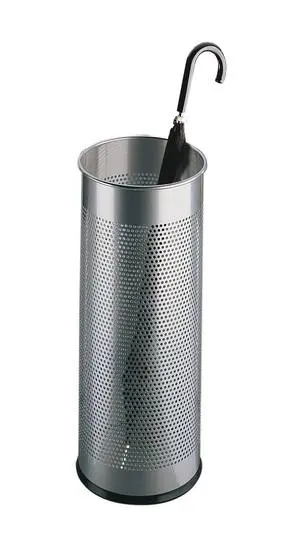 DURABLE - Umbrella Stand 28.5 Litre Capacity Perforated Stainless Steel for Airflow & Drying Silver - 335023