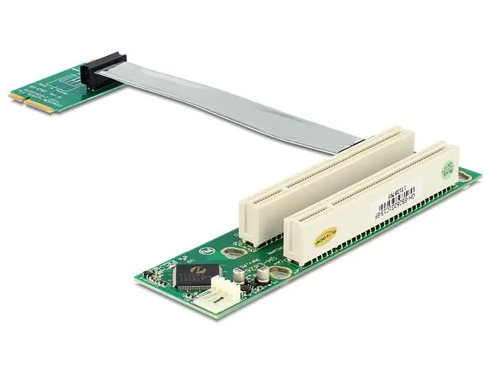 Delock - Riser Card Mini PCI Ex. > 2x PCI with flexible cable 13cm left insertion