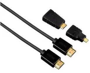 HAMA - Kabel HDMI Ethernet 1,5m Svart Inkl HDMI Adapter