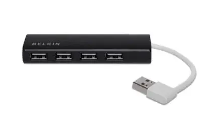 Belkin - Ultra-Slim Travel - hub - 4 porter