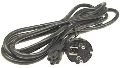 LinkIT - strøm CEE 7/7 til C5, 3 m "Mikke Mus" kabel. Vinklet CEE 7/7