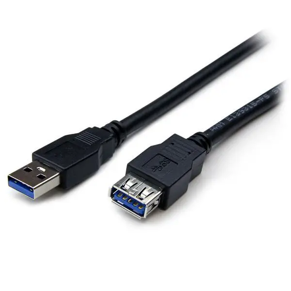 StarTech - 2m Black SuperSpeed USB 3.0 Extension Cable A to A - Male to Female USB 3.0 Extender Cable - USB 3.0 Extension Cord - 2 meter (USB3SEXT2MBK) - USB-forlengelseskabel - USB-type A til USB-type A - 2 m