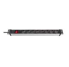 Brennenstuhl - Premium-Alu-Line - Flerkoplingslist (kan monteres i rack) - utgangskontakter: 8 - 1U - 19" - 2 m - svart, aluminium