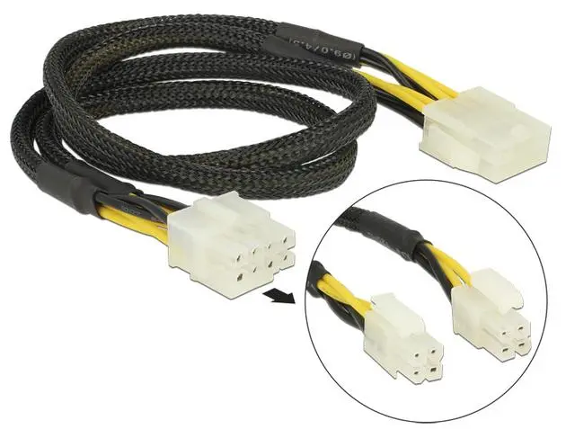 Delock - strømforlengelseskabel - 8-pins EPS12V til 8-pins EPS12V - 44 cm