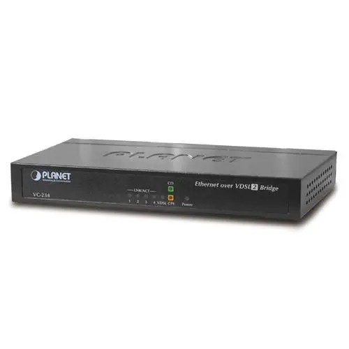 PLANET - Konverter Ethernet <> VDSL2 30a Ethernet switch med ADSL2 Bridge