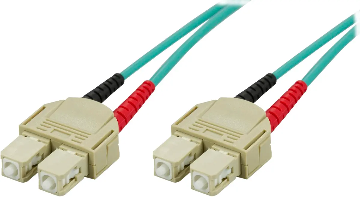 Deltaco - Nettverkskabel - SC flermodus (hann) til SC flermodus (hann) - 5 m - fiberoptisk - 50 / 125 mikroner - OM3