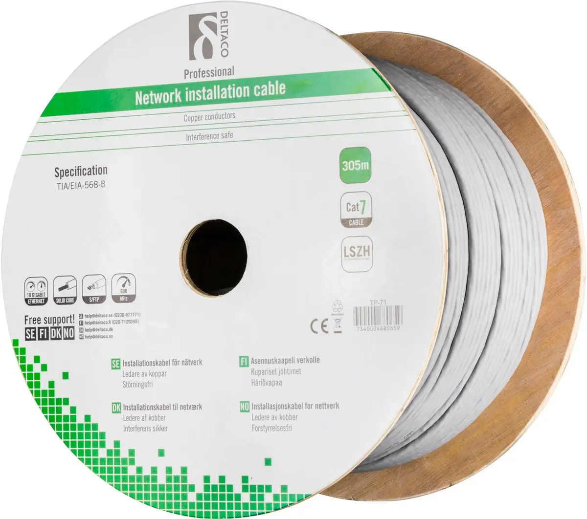 Deltaco - TP-71 - nettverkskabel - 305m - Cat7