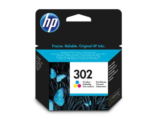 HP - 302 trefargers original blekkpatron