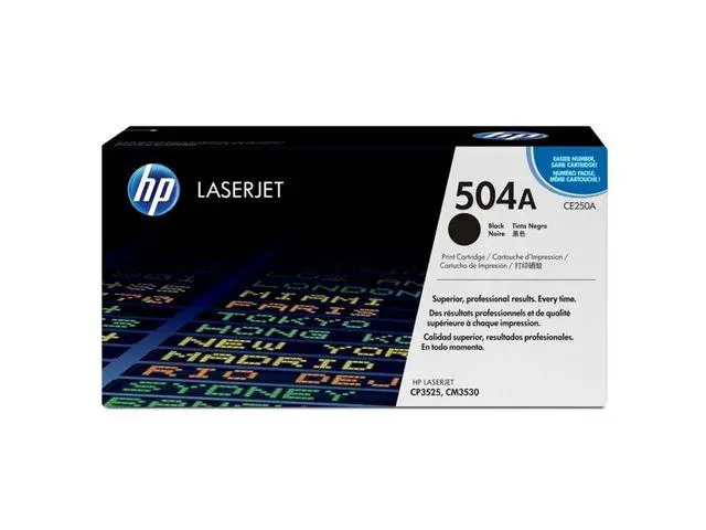 HP - 504A - svart - original - LaserJet - tonerpatron (CE250A)