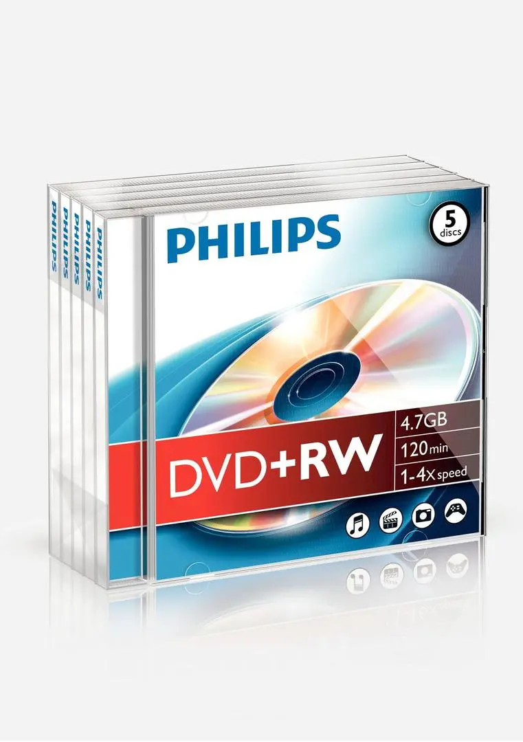 Philips - DW4S4J05F - DVD+RW x 5 - 4.7 GB - lagringsmedier