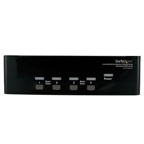 StarTech - 4 Port DVI VGA Dual Monitor KVM Switch USB with Audio and USB 2.0 Hub (SV431DDVDUA) - KVM / lyd / USB-svitsj - 4 porter