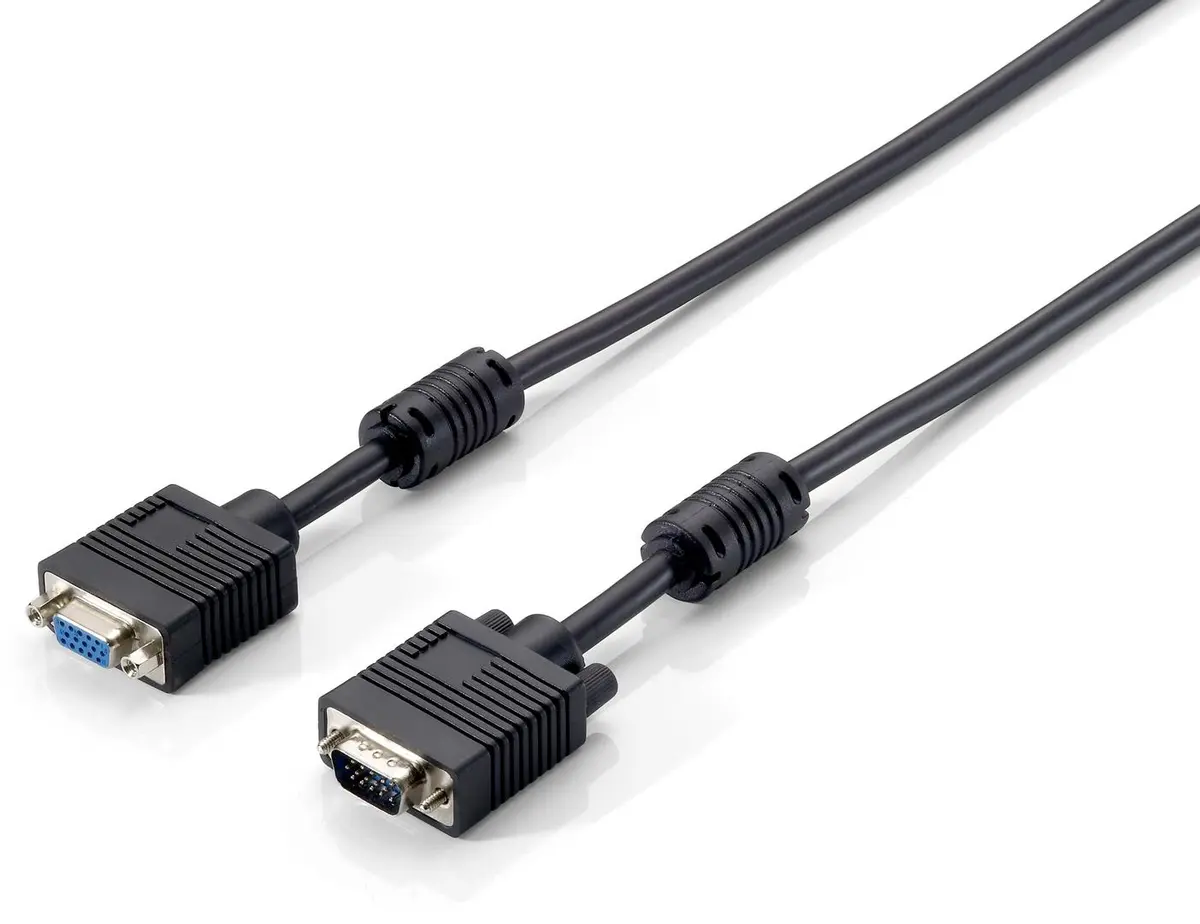 Equip - VGA HD15m/HD15f with ferrite core 15m cable black