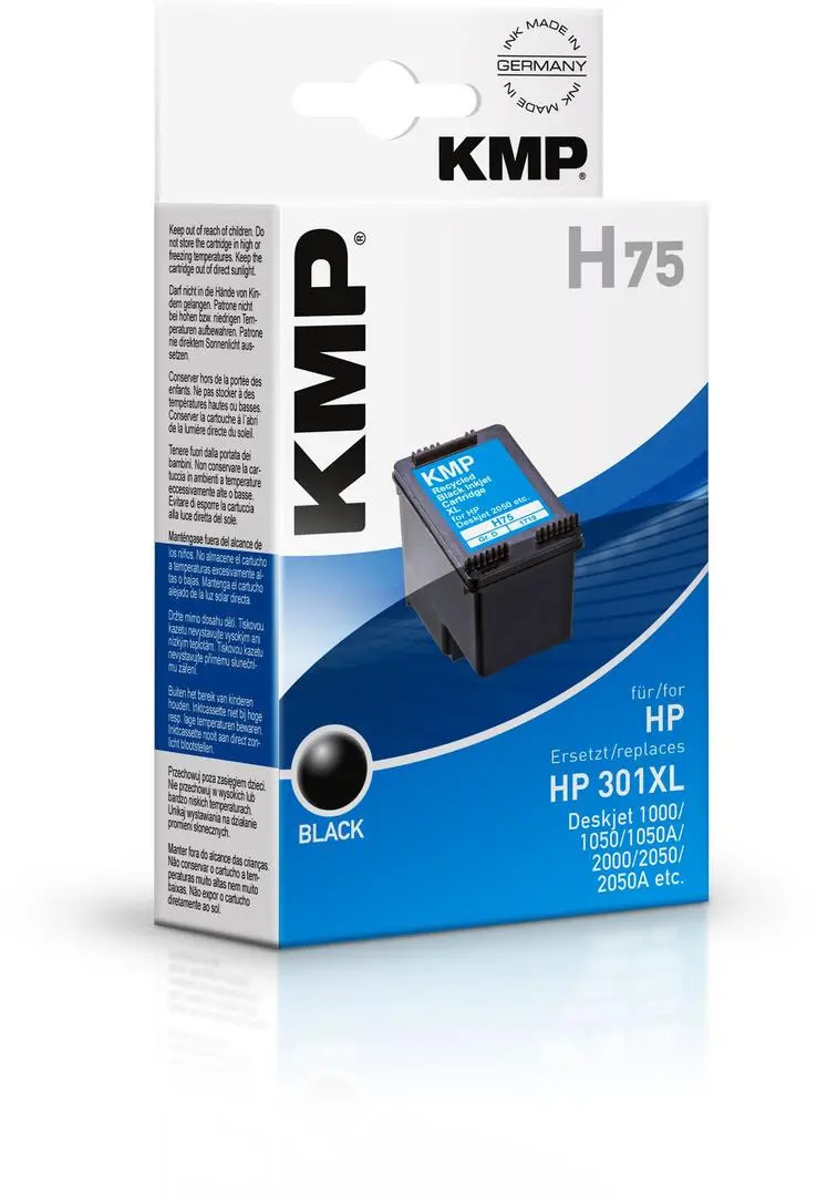 KMP - H75 - svart - kompatibel - blekkpatron (alternativ for: HP 301XL, HP CH563EE)