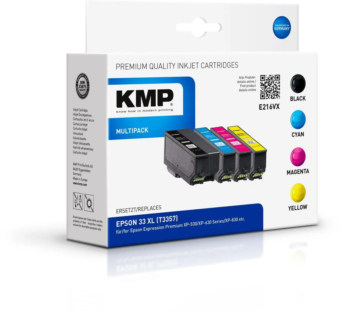 KMP - E216VX Multipack BK/PBK/CMY compatible with Epson T 3357 XL