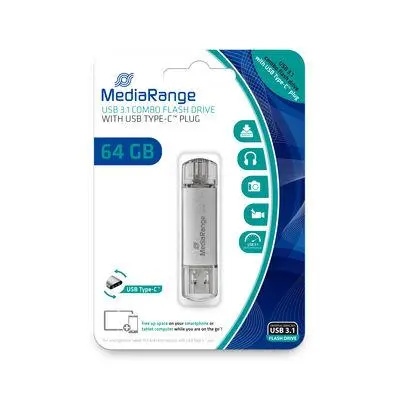 MediaRange - USB-Stick 64 GB USB 3.1 combo F-FEEDS