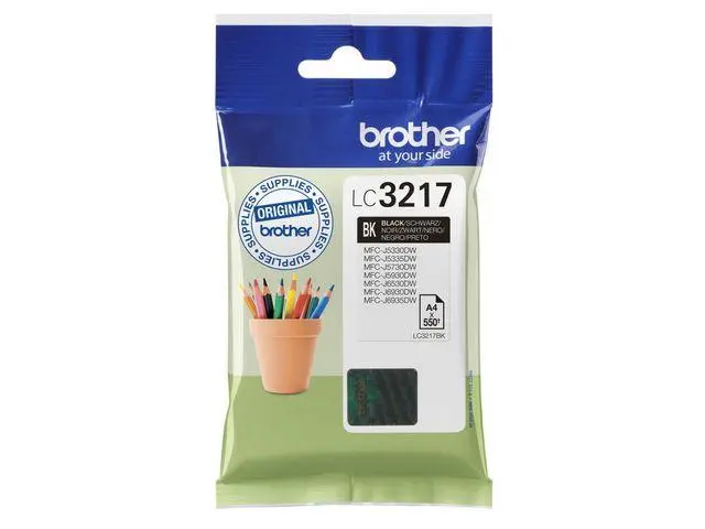 BROTHER - LC-3217BK INK CARTRIDGE BLACK APP 550 PAGES ISO STANDARD 24711 SUPL
