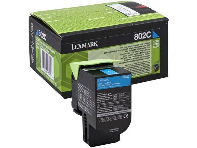 LEXMARK - 802C toner cartridge cyan low capacity 1.000 pages 1-pack return program