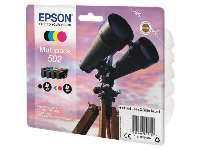 Epson - 502 Multipack - 4-pack - svart, gul, cyan, magenta - original