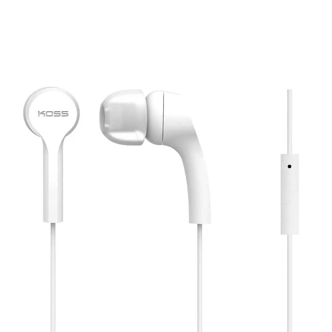 KOSS - Øreplugger KEB9iW Hvit In-Ear med one touch mic