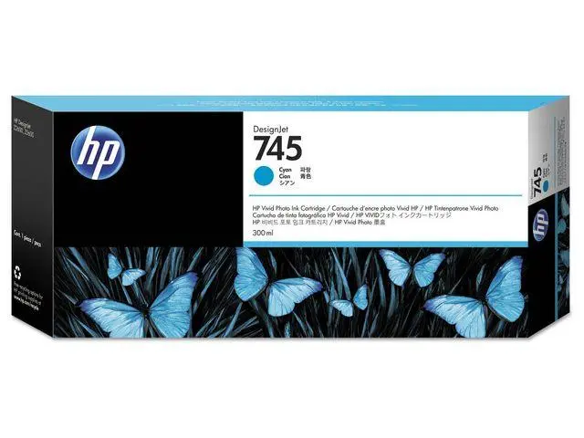 HP - 745 original Ink cartridge F9K03A Cyan 300 ml