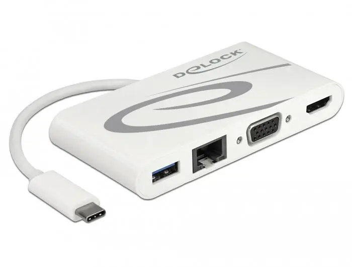 Delock - Retail Pack - dokkingstasjon - USB-C 3.1 - VGA, HDMI - GigE