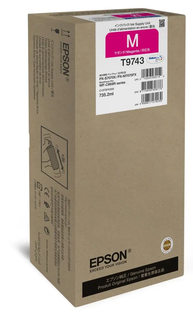 Epson - T9743 - XXL-størrelse - magenta - original - blekkpatron