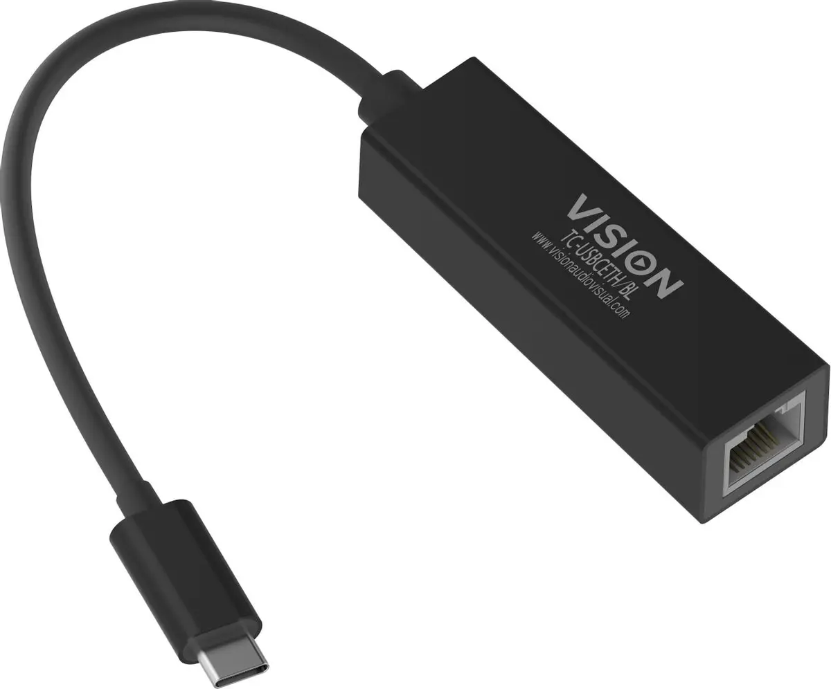 VISION - TC-USBCETH/BL - nettverksadapter - USB-C 3.1 - Gigabit Ethernet x 1