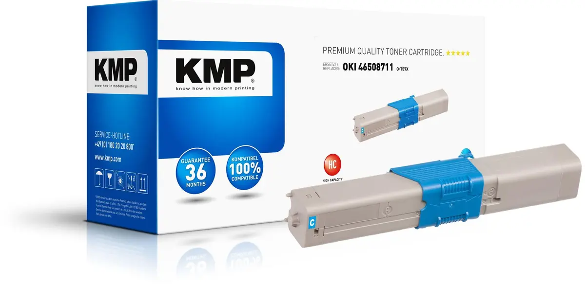 KMP - Toner OKI 46508711 cyan 3000 S. O-T57X remanufactured