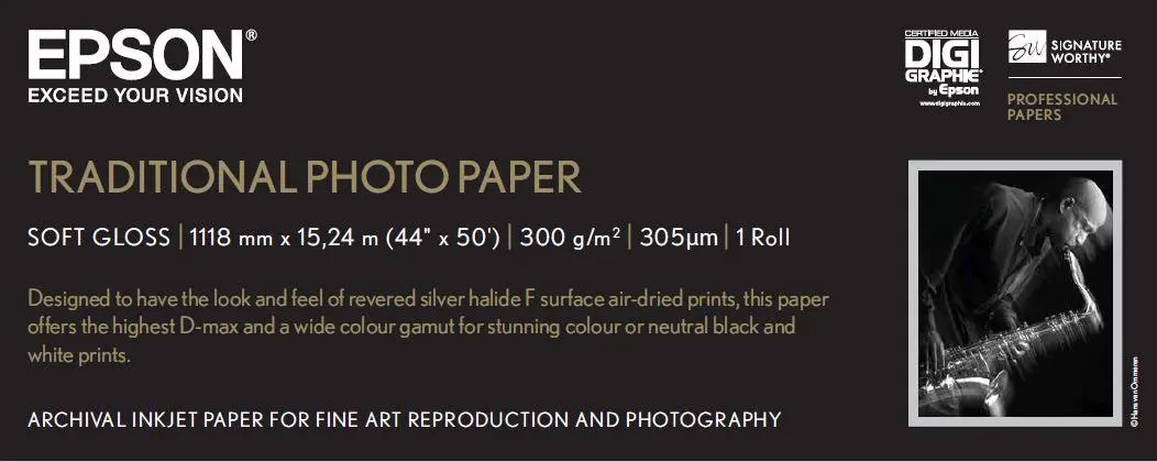EPSON - 44" Traditional Photo Paper 15m