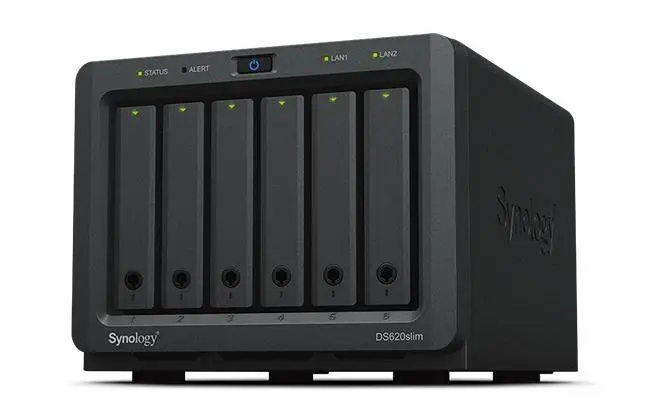 SYNOLOGY - DS620SLIM 6BAY 2.5IN 2.0GHZ DC 2X GBE 2X USB 3.0 2GB DDR3L IN EXT